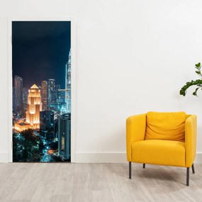 Fototapet pentru ușă - Noaptea în Kuala Lumpur (95x205cm)