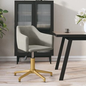 331265 vidaXL Scaun de bucătărie pivotant, gri deschis, catifea