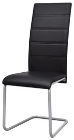 242289 vidaXL Scaune de bucătărie consolă, 2 buc., negru, piele ecologică