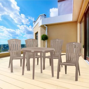 Set mobilier de grădină Lisorini 4+1 cappuccino