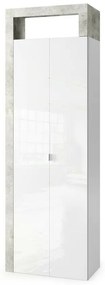 Dulap coloana mare LC Mobili Italia Hamburg 64x188 cm finisaj alb lucios/gri beton
