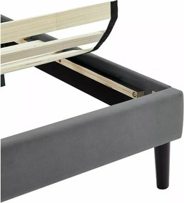 Pat tapițat SAVANA VELVET 140x200 cm gri