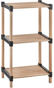 Etajera din lemn masiv cu 3 polite HouseXL™ B-Wooden Organizer, Pentru bucatarie, Baie, Living si Birou, Inaltime 73 cm, Raft, Design modern, Natur