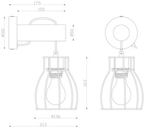 Globo 15326NW - Aplică perete MINA 1xE27/40W/230V