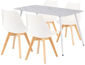 Ravena 4+1 set de sufragerie alb-alb