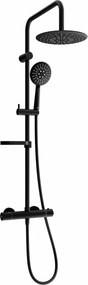 Mexen KX67 set de duș montat pe perete cu para de ploaie și baterie termostatică, negru - 771506791-70