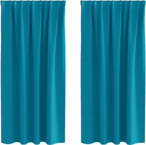 vidaXL Perdele Opaque cu Inel 2 pcs Turcoaz 175 x 140 cm Poliester