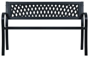 47943 vidaXL Bancă de grădină, negru, 125 cm, oțel