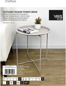 Măsuță auxiliară rotundă din metal ø 47 cm Hilmar – Yes Everyday