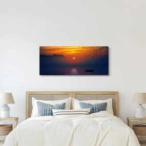 Tablou cu podul în apus de soare (120x50 cm)