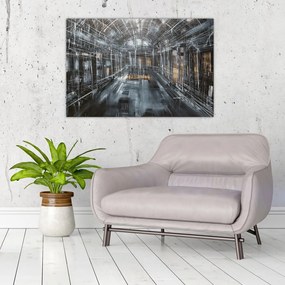 Tablou cu u interiorul clădirii vechi (90x60 cm)