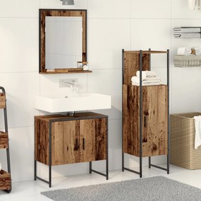 vidaXL Set de mobilier pentru baie 3 pcs Maro 33 x 33 x 102.5 cm