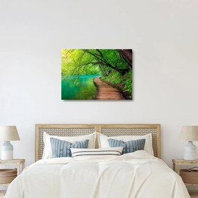 Tablou pe sticlă - Lacurile Plitvice (70x50 cm)