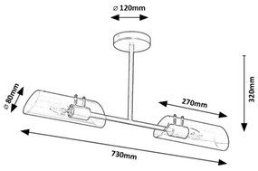 Lustră pe tijă pentru baie Rabalux 75030 TEODORO 2xE14/12W/230V IP44 crom
