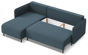 Colțar albastru extensibil/cu spațiu de depozitare (cu colț pe partea stângă) Luana – Makamii