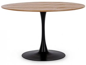 Masa dining pentru 6 persoane Hicori natur din MDF melaminat, ∅ 120 cm, Bloom Bizzotto