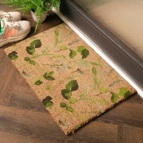 Covoraș de intrare din fibre de nucă de cocos 40x60 cm Watercolour Leaves – Artsy Doormats
