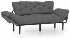 Canapea cu 3 Locuri Nitta Triple, Gri Antracit, Extensibila