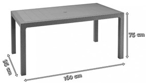 Set de mobilier de grădină Meliowa cu 6 locuri, culoare grafit, cu perne gri deschis