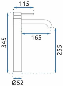 Baterie pentru baie Rea LUNGIS Gun Grey Super High