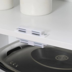 HOMCOM Armoire de cuisine buffet de salle à manger cu 4 uşi 6 rafturi de depozitare stil modern 76 x 40 x 177 cm alb | Aosom Romania