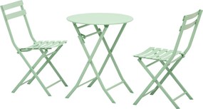 Outsunny Set de Mobilier de Grădină pentru 2 Persoane Masă Bistrou cu 2 Scaune pentru Curte Grădină Pliabil Verde | Aosom Romania