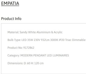 Lustra LED dimabila design circular EMPATIA D-60cm