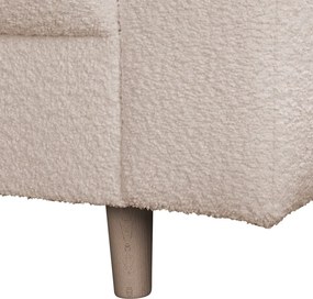 Colțar bej cu tapițerie din stofă bouclé (cu colț pe partea stângă) Ariella – Ropez