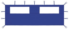 vidaXL Perete lateral foișor cu ferestre, 6x2 m, albastru