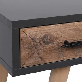 La mâna a doua: Birou Kalune Design 854KLN1502, 105x55 cm, 2 sertare, Finisaj melaminat, Maro / Negru