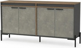 Comoda VS5 - CGA, gri/nuc, PAL melaminat/metal, 184x45x92 cm