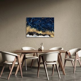 Tablou pe sticlă - Marmură albastru închis (70x50 cm)