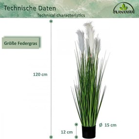 PLANTASIA Floare artificială 120 cm, floare albă