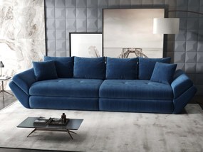 Canapea extensibilă dumonde cu ladă de depozitare si sezut confortabil din spuma high-density, Loana Zoom Albastru 300x100 cm