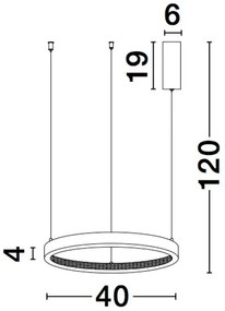 Lustra LED dimabila, design modern PRESTON, 40cm negru NVL-9865140