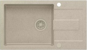 Chiuveta compozit incastrata Quadron Pop Christian 136 XL bej nisip 78x45 cm