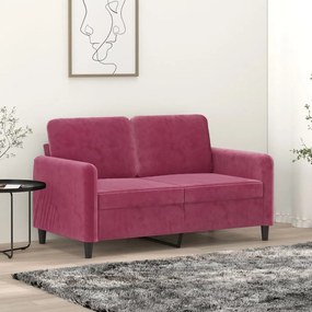 vidaXL Canapea cu 2 locuri, roșu vin, 120 cm, catifea