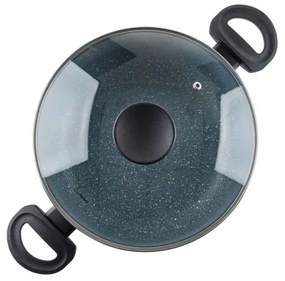 Cratiță Luigi Ferrero Prima FR-2644, 26x12 cm, 5.8 l, Acoperire neaderentă din marmură, Capac din sticlă cu orificiu pentru abur, Inducție, Albastru închis