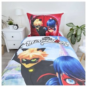 Lenjerie de pat pentru copii din bumbac pentru pat de o persoană 140x200 cm Miraculous – Jerry Fabrics