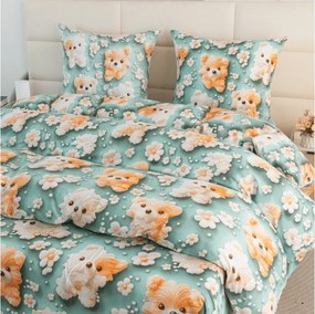 Lenjerie de pat din microfibra pentru copii PUPPIFLORA colorata Dimensiune lenjerie de pat: 70 x 80 cm | 140 x 200 cm