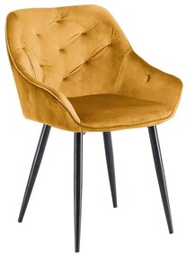 Scaun K487, muștar - modern, matlasat, glamour,pentru camera de zi, sufragerie, VELVET