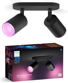 Philips Hue FUGATO LED RGBW spot 2xGU10/4,2W/230V negru dimabil