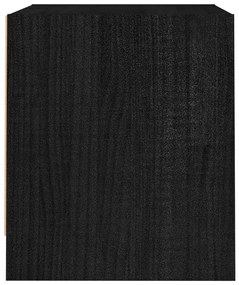 Noptiere, 2 buc, negru, 40x30,5x35,5 cm, lemn masiv de pin 2, Negru