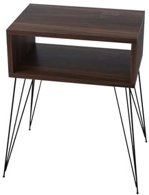 Noptiera Naida Walnut-Negru 45x30x59 cm