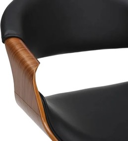 Scaun de bar pivotant ORGANIC nuc/ negru