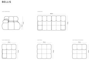 Canapea modulară bej cu tapițerie din catifea 188 cm Bellis – Micadoni