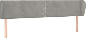 vidaXL Tăblie de pat cu aripioare gri deschis 203x23x78/88 cm catifea