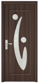 Usa Interior din MDF Novo Doors ND70, Cadru din Lemn Masiv, Geam Sablat, KIT COMPLET, Toc , Manere si balamale incluse (Culoare: Stejar Auriu, Toc:
