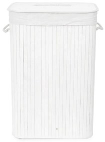 Compactor Coș pentru rufe murdare Bamboo dreptunghiular, alb