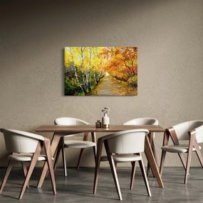 Tablou - Alee romantică de-a lungul apei, pictură în ulei (90x60 cm)